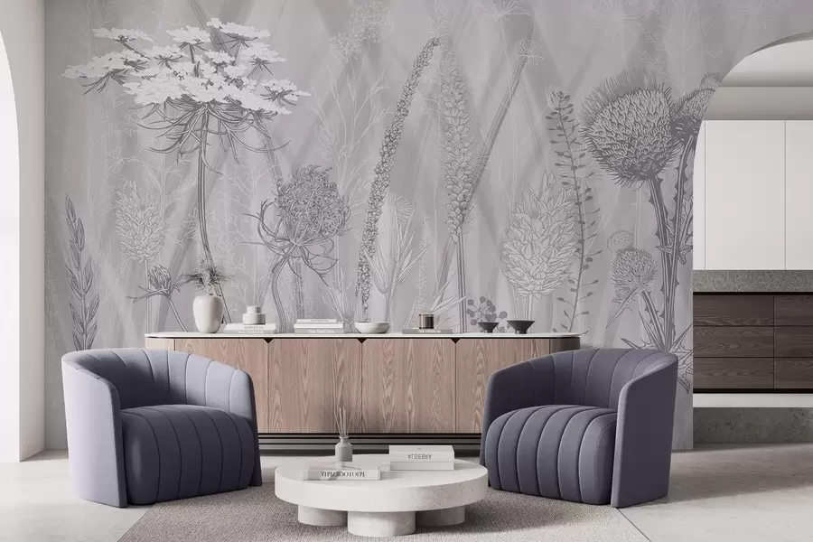 fototapeter Græsser og herbarium w04473v2