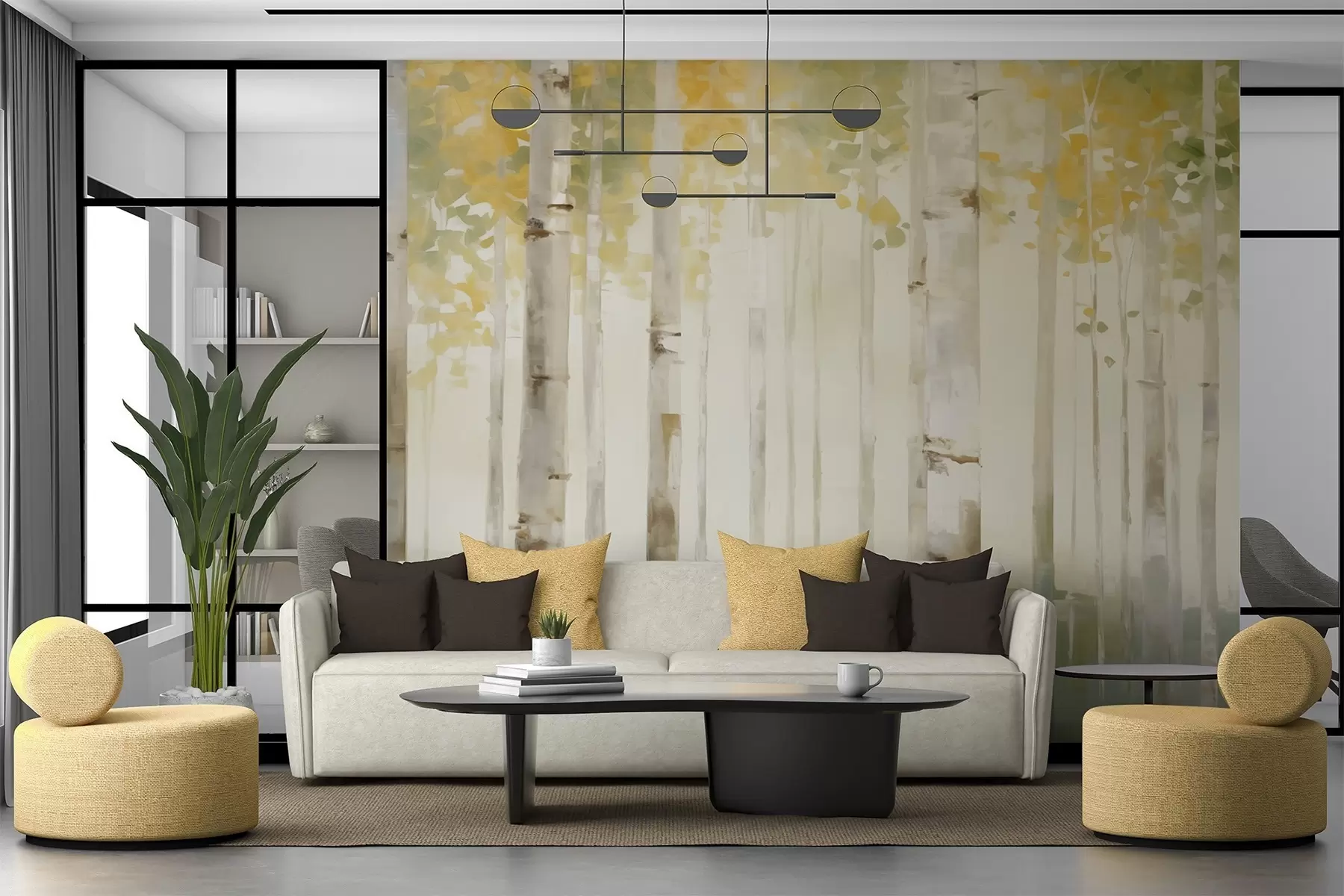 Murale Forêt de bouleaux w04520