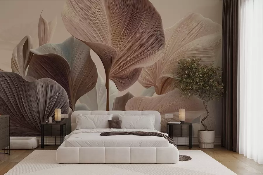 fototapeter Elegante blade i varme beige nuancer w04549v1