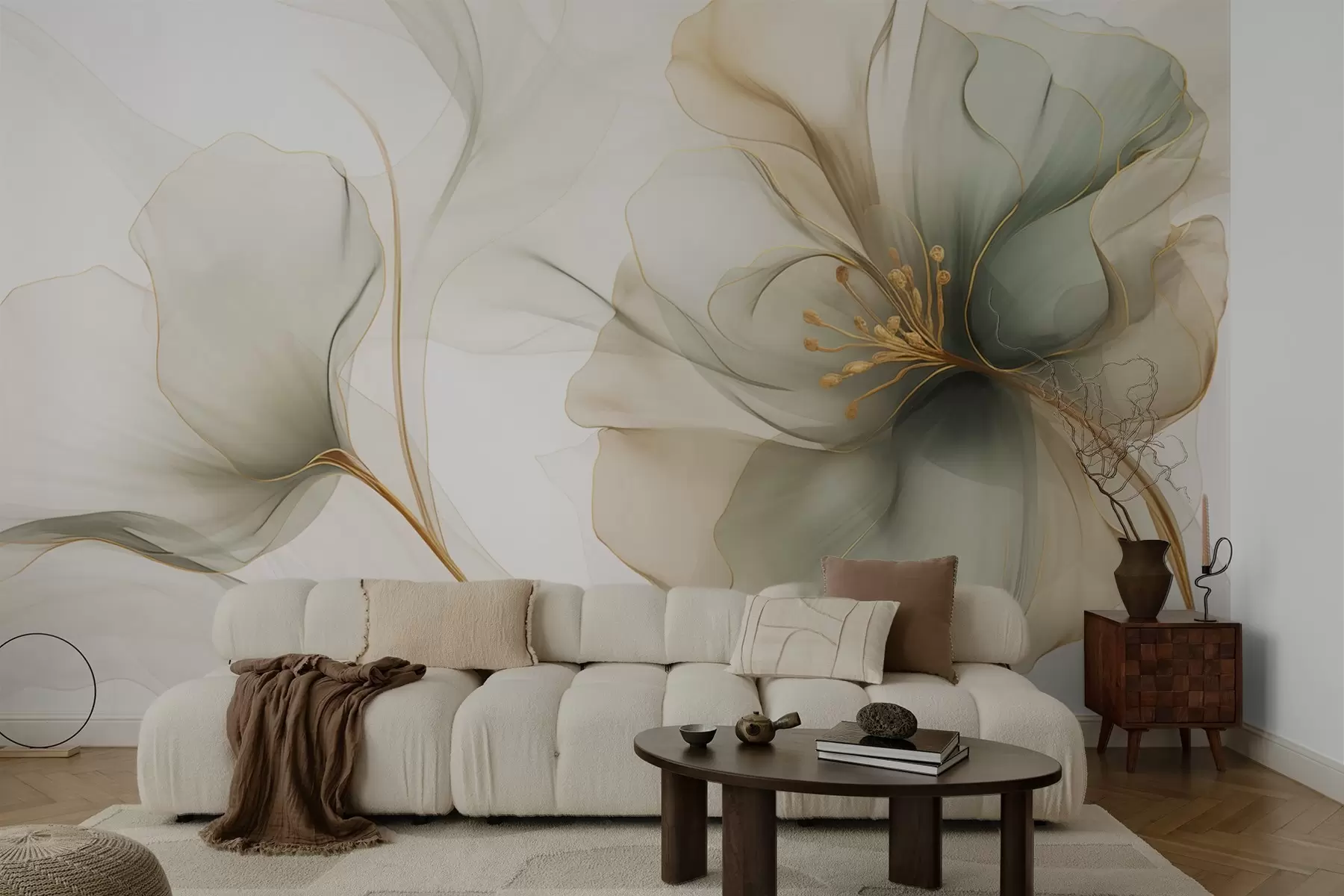 Murale Fleur délicate aux pétales translucides w04553