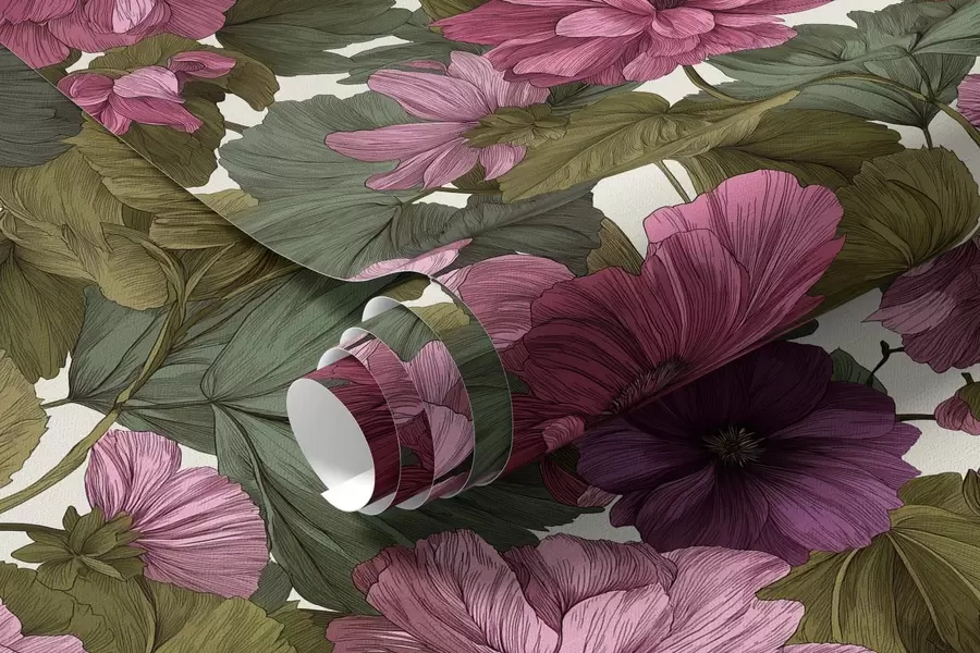 fototapeter Lyserøde blomster a00541