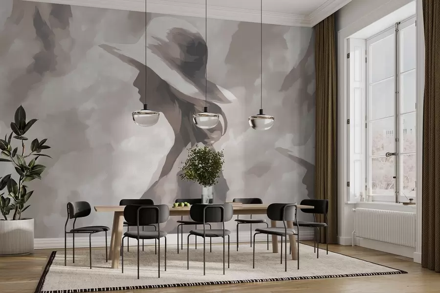 fototapeter Pige med hat w04561