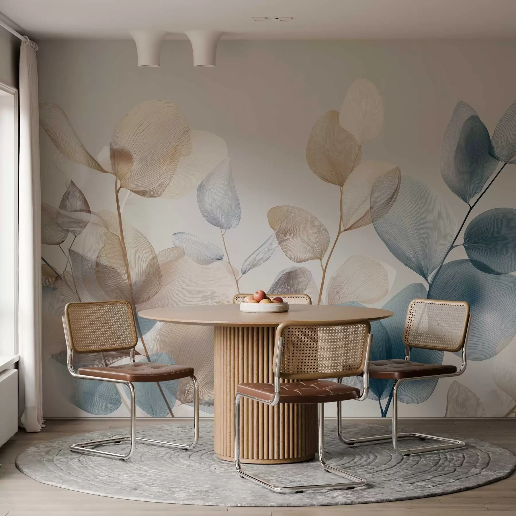 fototapeter elegante eukalyptusblade med årer w04503