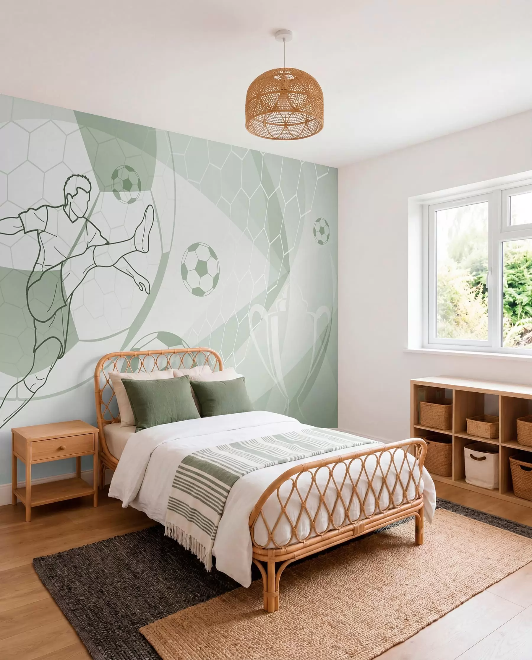 Murale Dessin de football vert w04601v2