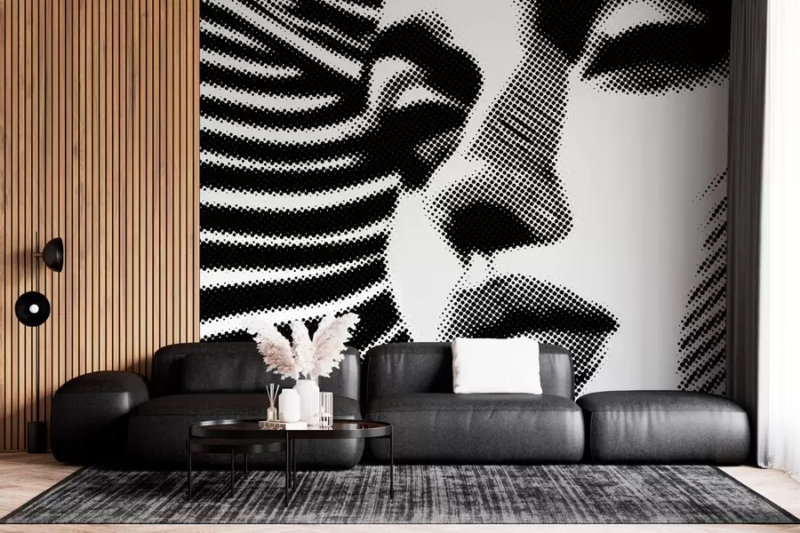 fototapeter Pop art-stil ansigt af en kvinde w04504