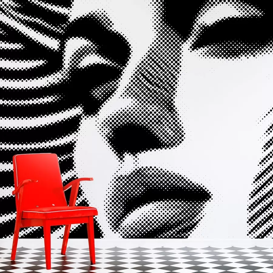 fototapeter Pop art-stil ansigt af en kvinde w04504