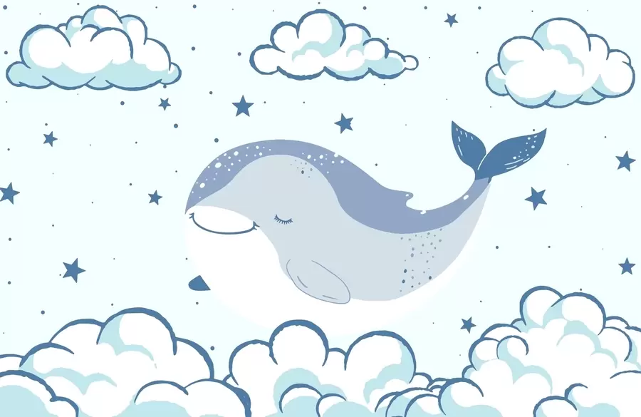 fototapeter Drømmende hval w04638