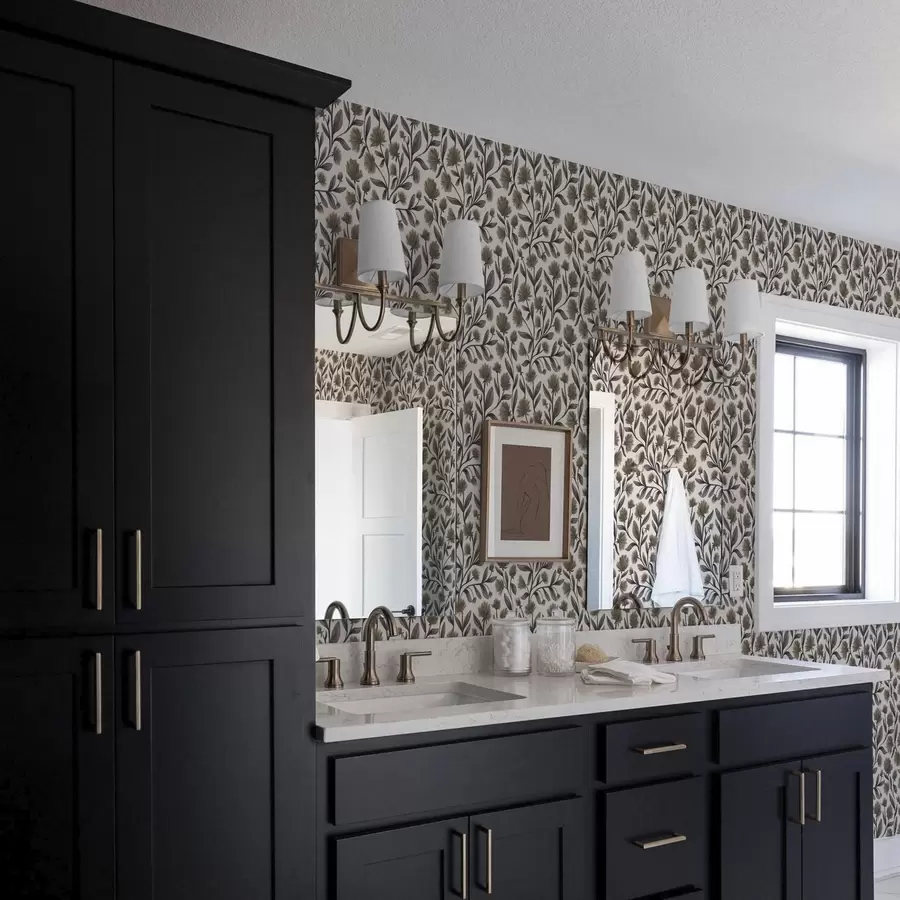 fototapeter Vilde blomster i grå-olivenfarver på en cremefarvet baggrund a00623v1