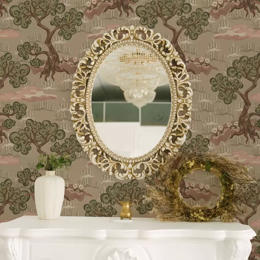 Fototapete Östliche Landschaft mit skurrilen Bäumen auf sandigem Hintergrund a00715