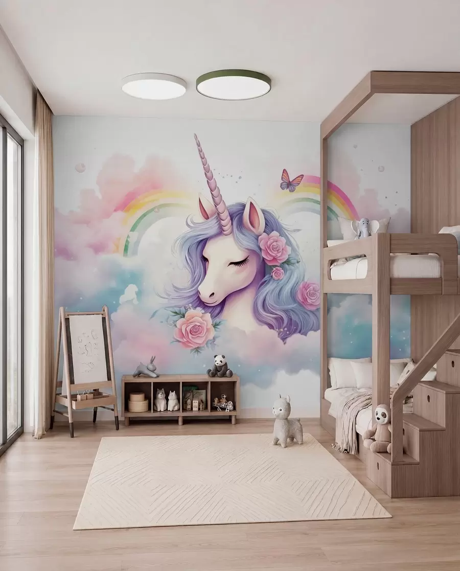 Murale Licorne dans les nuages w03990