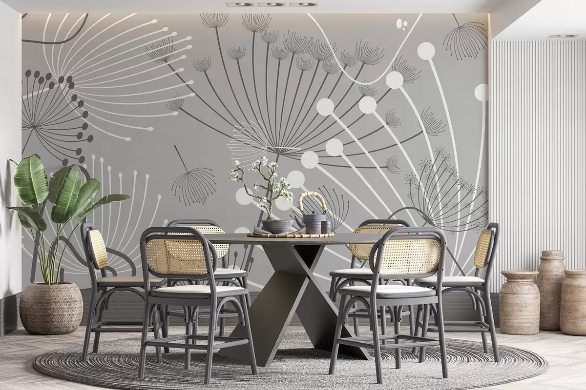 fototapeter Abstrakte blomster w04702v3