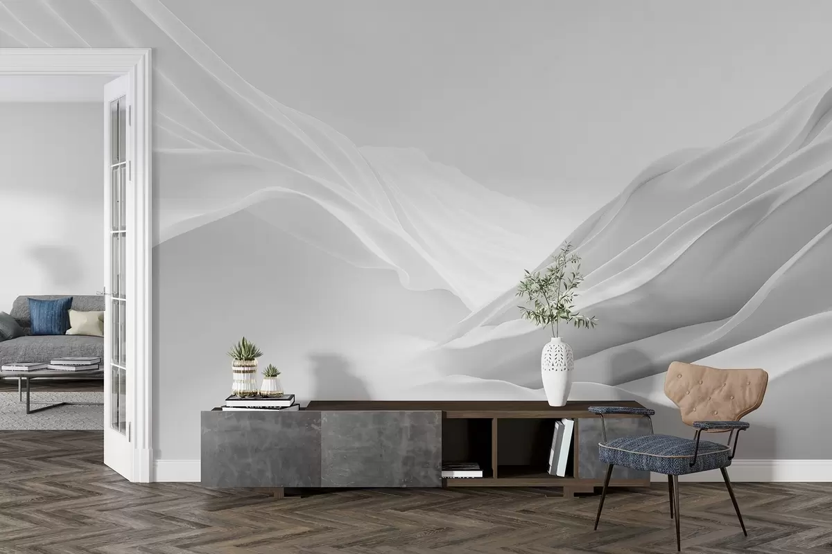 fototapeter Grå bjergtoppe i abstrakt form w09434