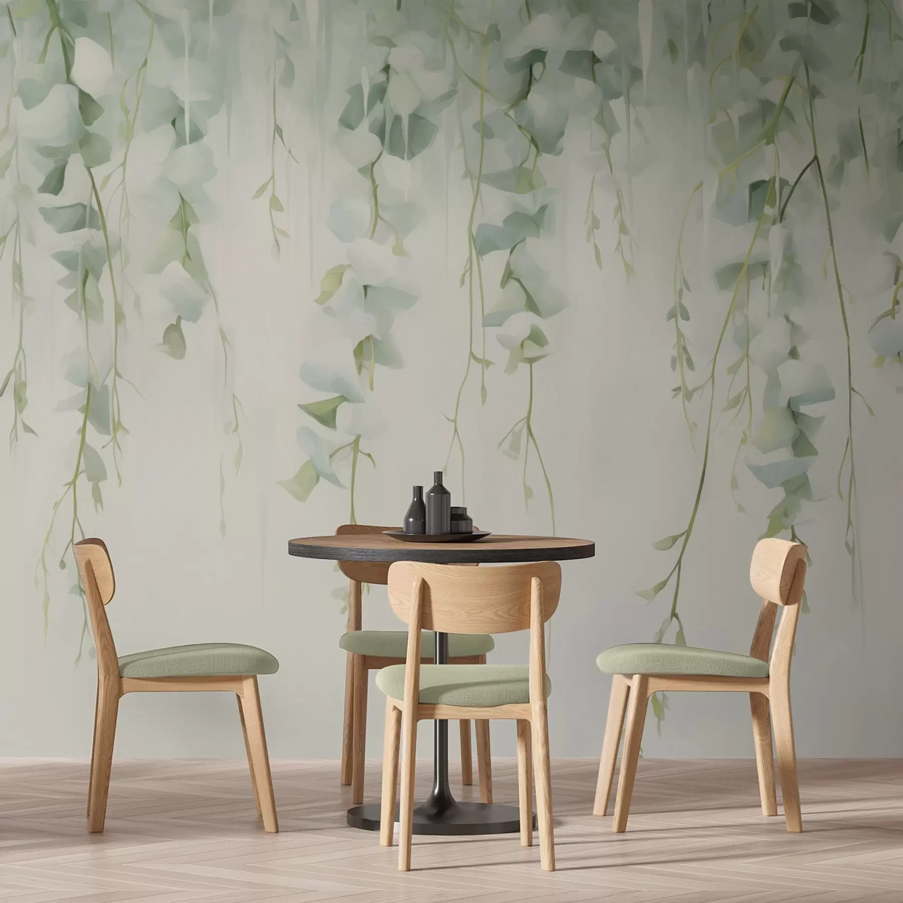 Murale Branches suspendues avec des feuilles w04722