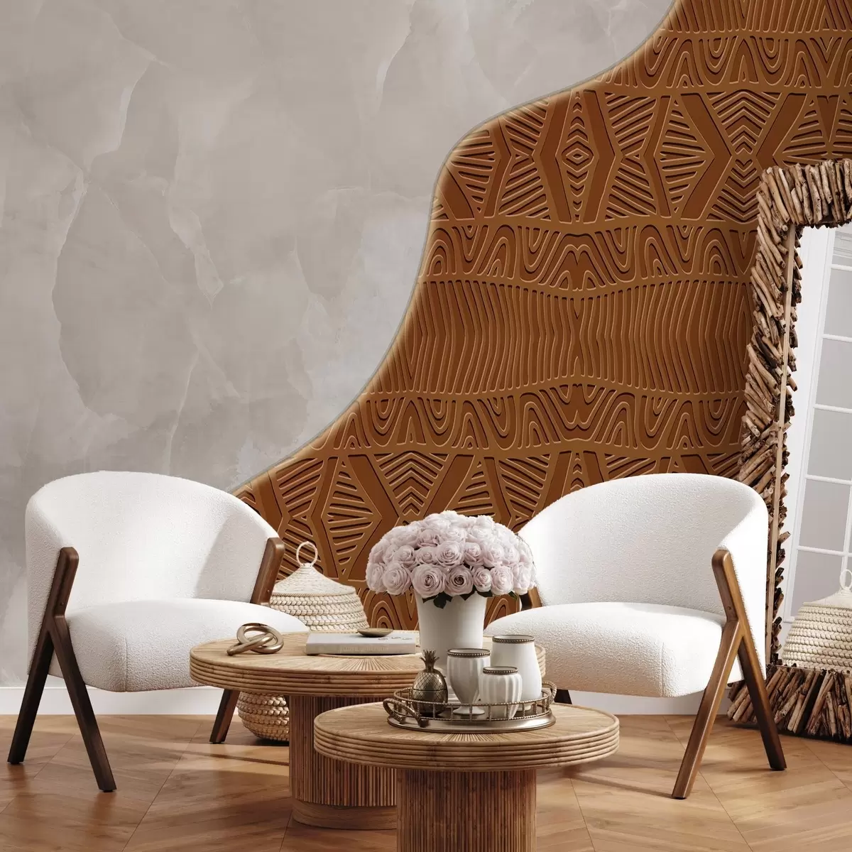 Fototapete Ornament und Beton w04664