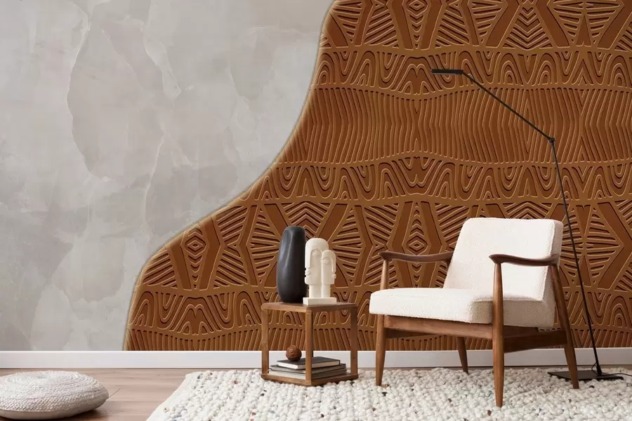 Fototapete Ornament und Beton w04664