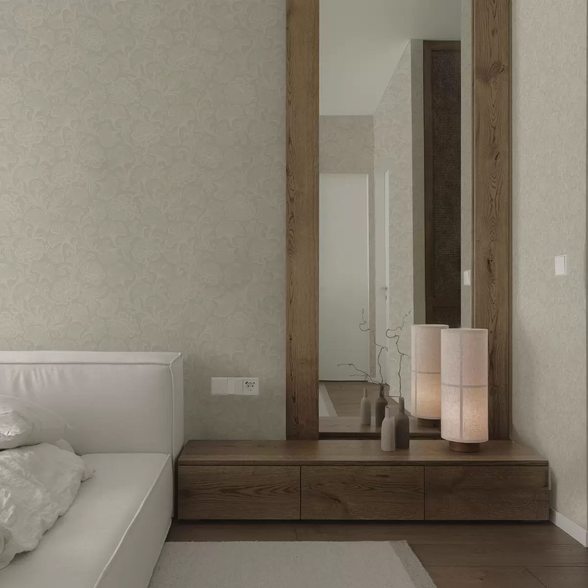 Baggrund Lysmønster med ginkgo og pæoner a00700