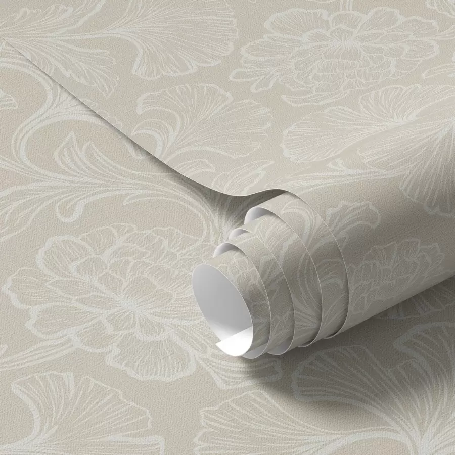 Murale Motif lumineux avec ginkgo et pivoines a00700