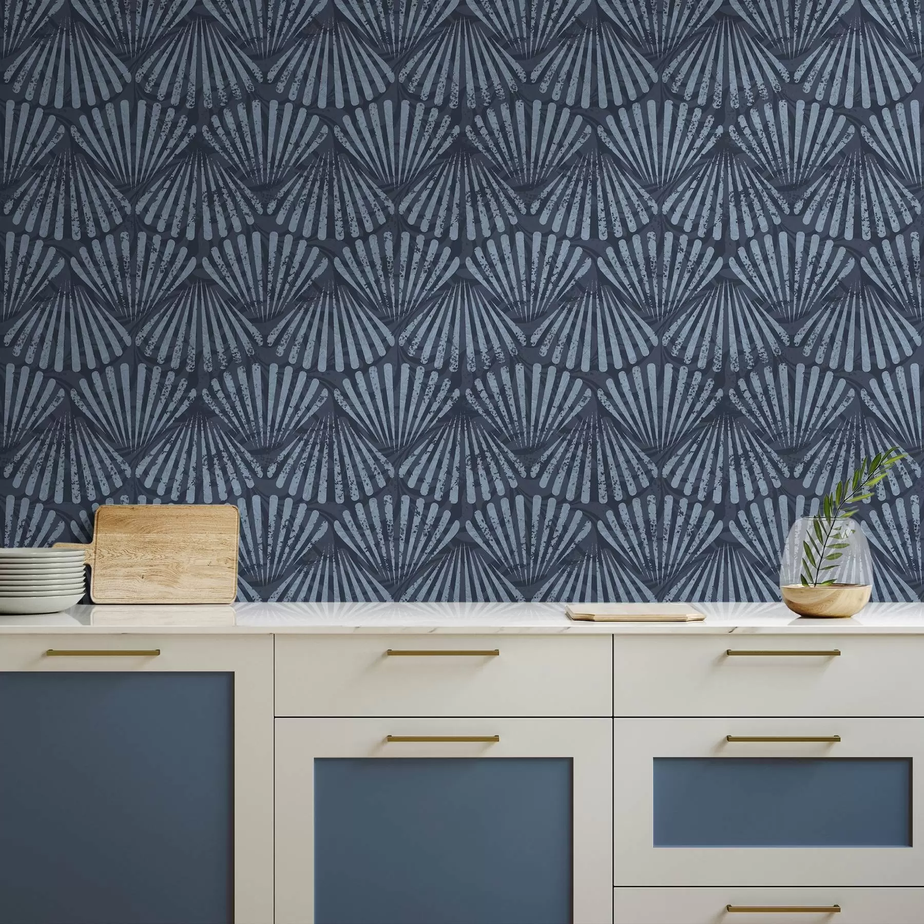 fototapeter Abstrakte stråler i blå nuancer, dynamisk motiv a00710