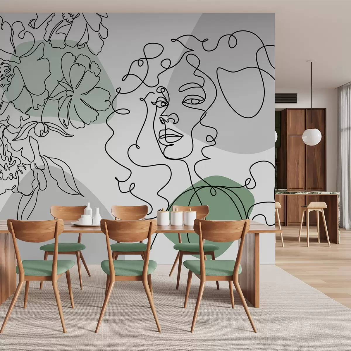 fototapeter Pige i kø w04724v1