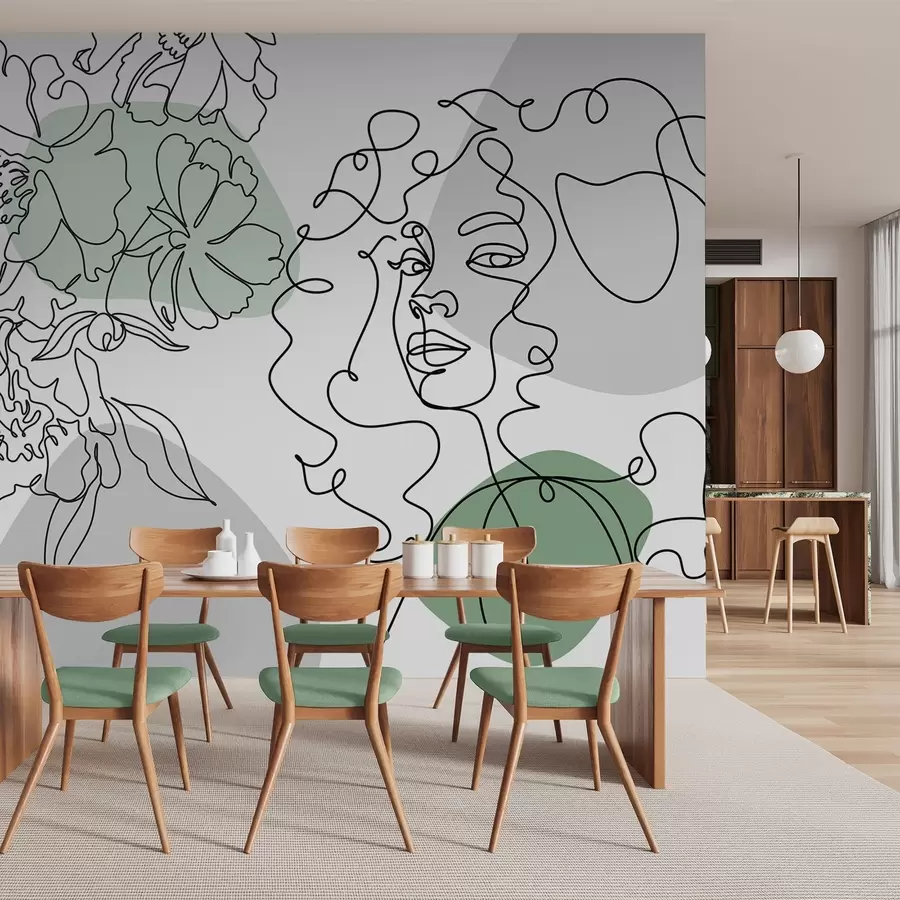 Murale Fille dans les files d'attente w04724v1