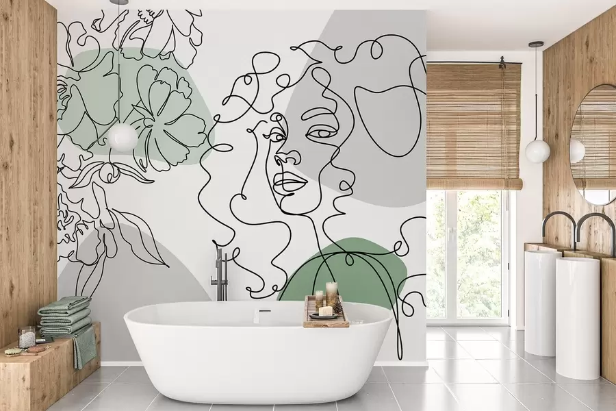 fototapeter Pige i kø w04724v1