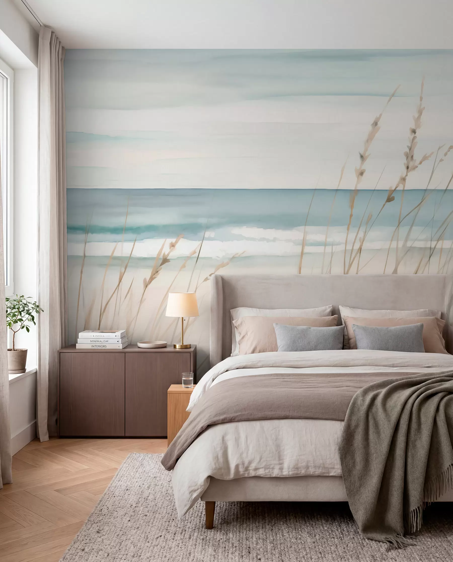 fototapeter Blødt græs ved havet w04737