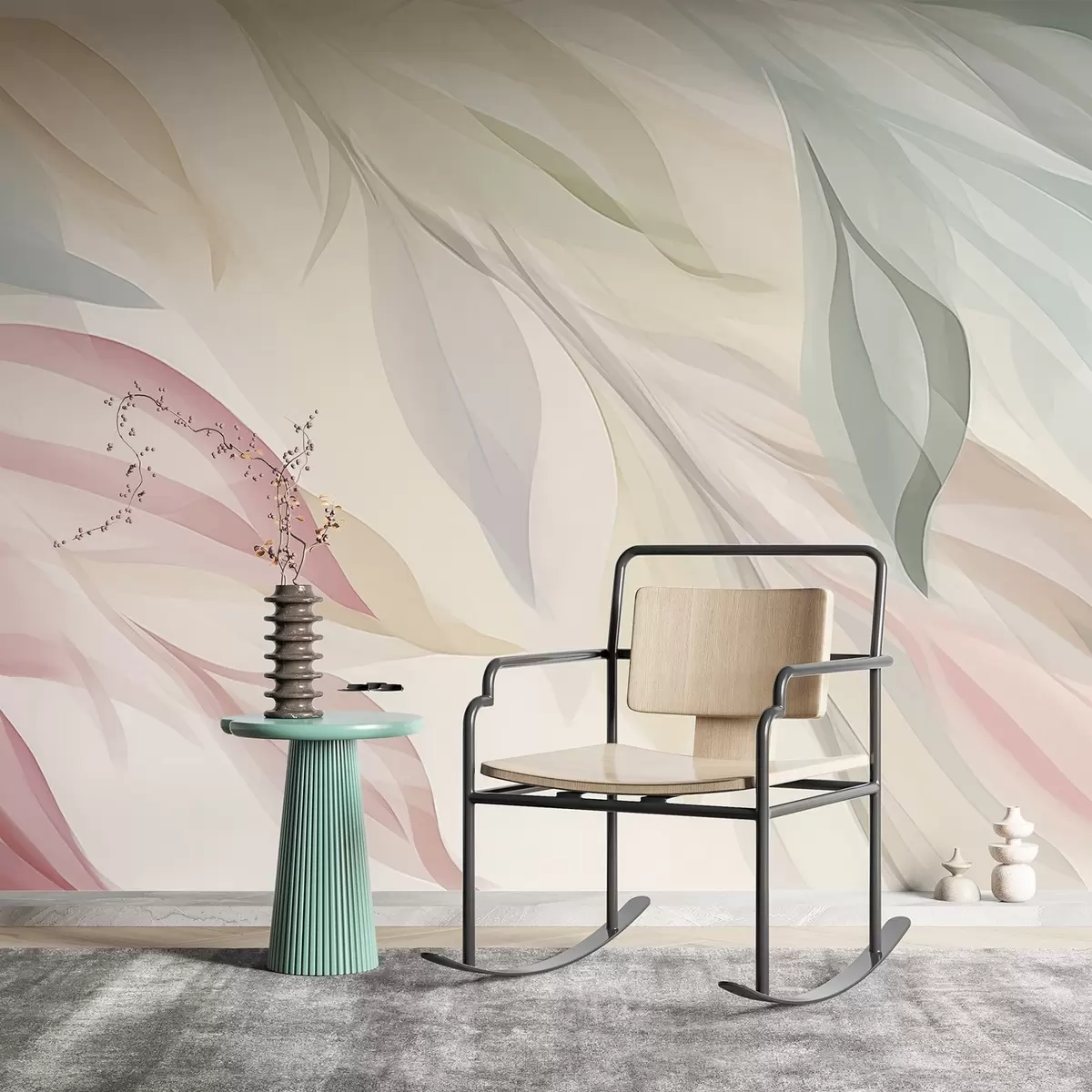 Murale Feuilles multicolores bien dessinées w04742