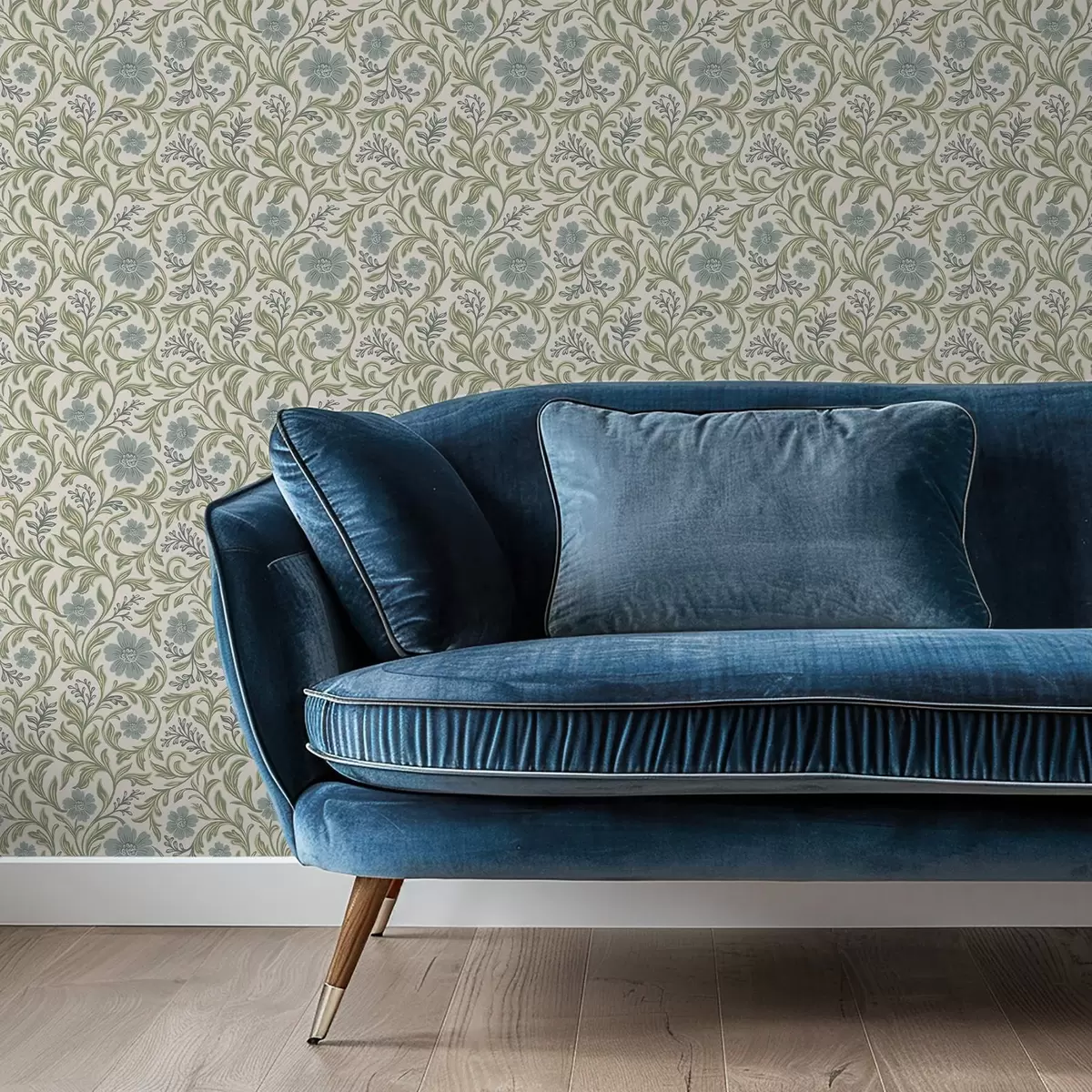 Baggrund Salviegrå blomsterornament på lys baggrund a00712