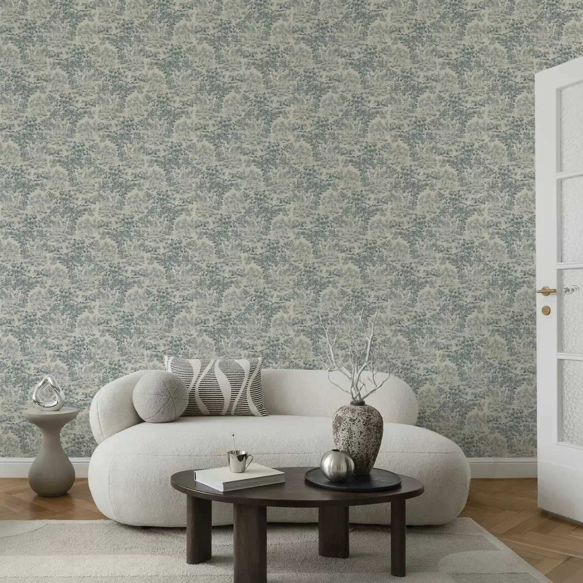 Baggrund Monokrom hjortescen i skoven a00748