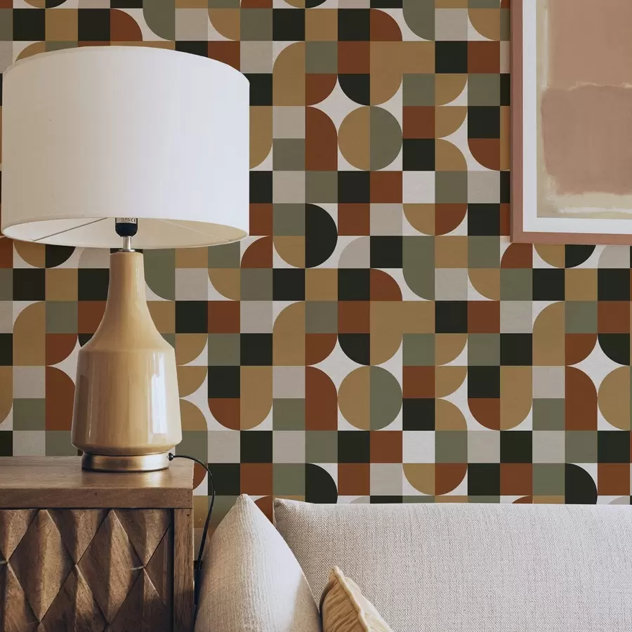 Fototapeter Modulær geometri i varme jordfarver a00770 køb DK - Uwalls.dk fototapeter Modulær geometri i varme jordfarver a00770