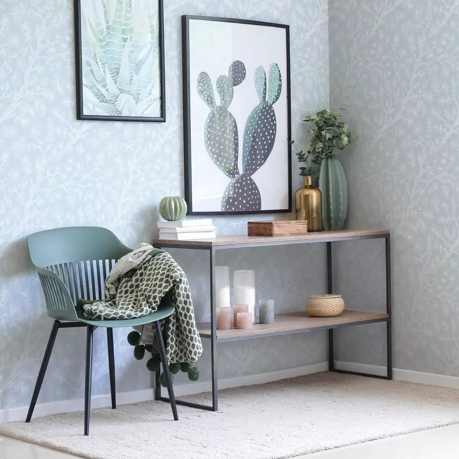 fototapeter Fyrretræsgrene i lyse nuancer på blå baggrund a00838