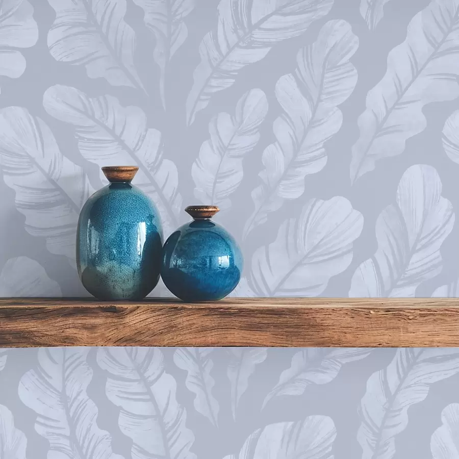 fototapeter Store fjer i lyseblågrå nuancer a00839v1