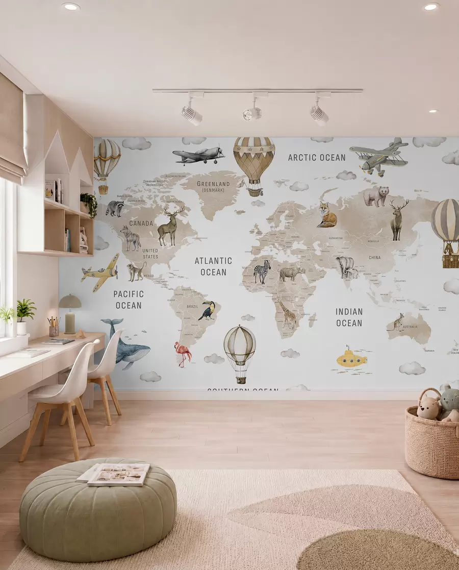 Murale Atlas animalier beige c00001env2