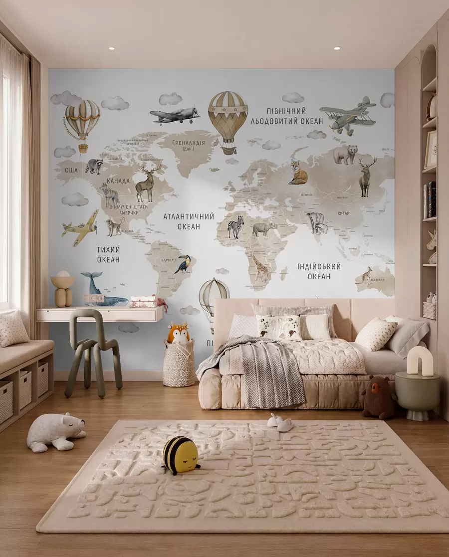 fototapeter Beige atlas på ukrainsk c00001ukv2