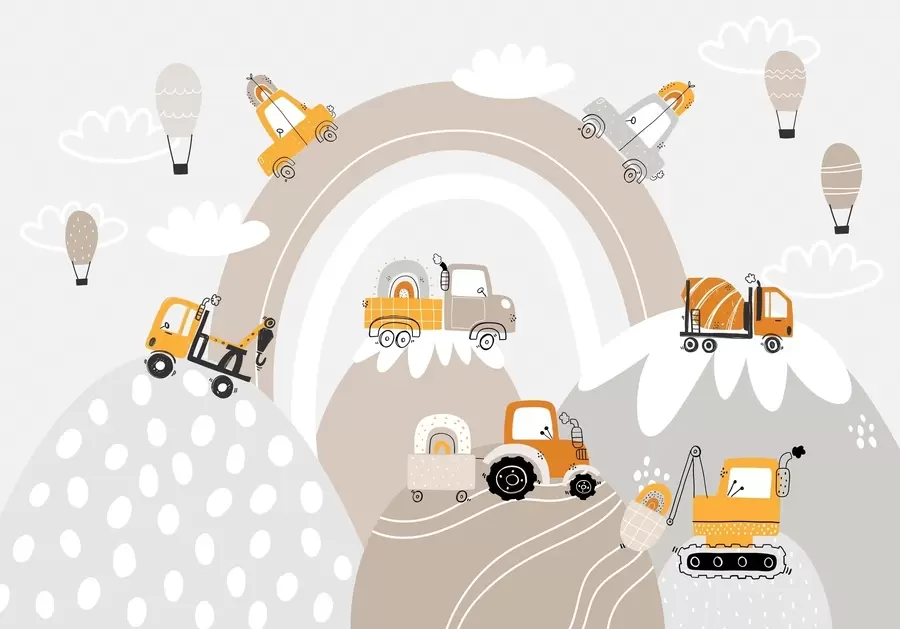 fototapeter Børnebiler, traktorer w04765