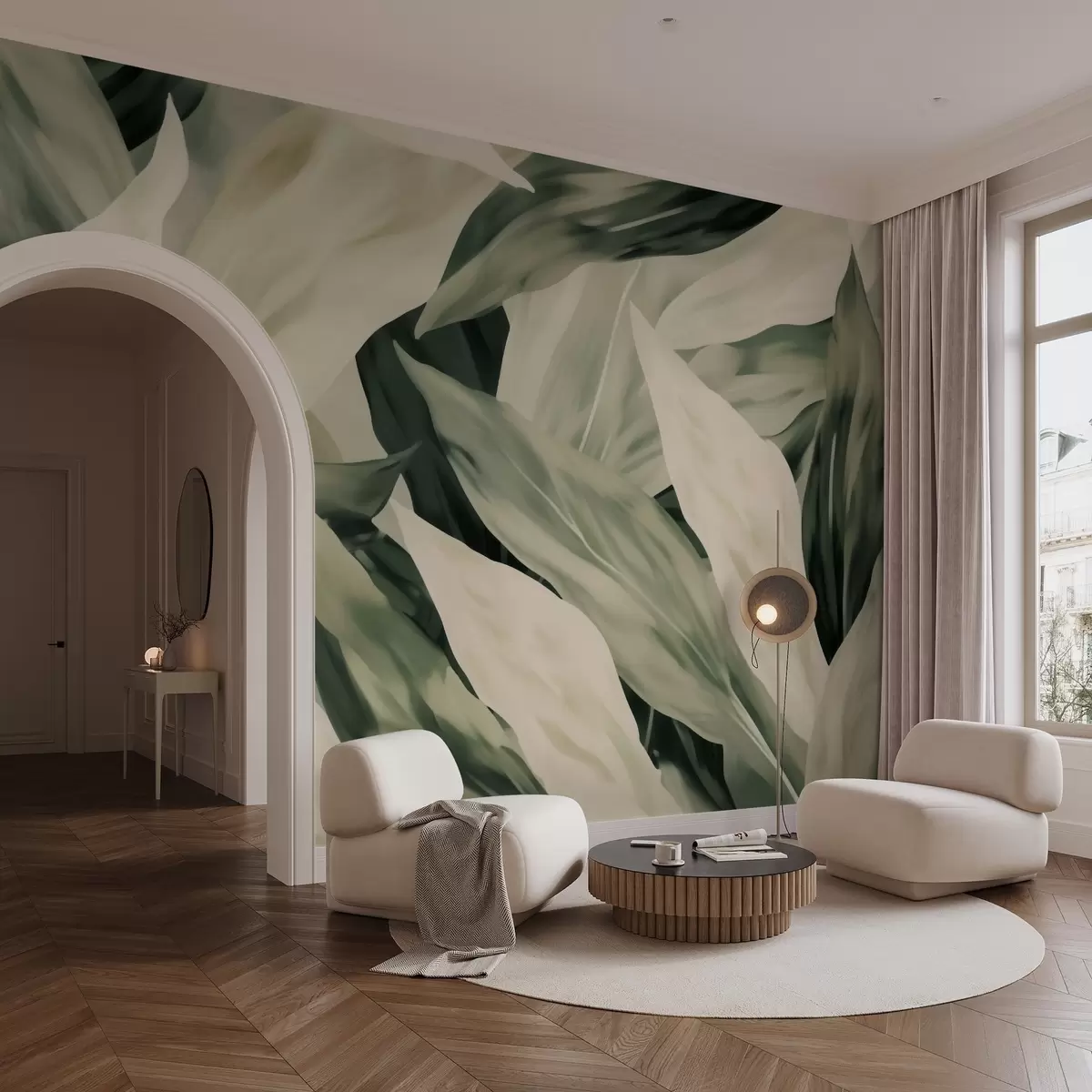 Murale Feuilles peintes w04799