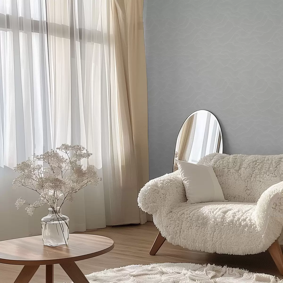 Baggrund Lysbølger, næsten hvidt relief, minimalt a00682v2