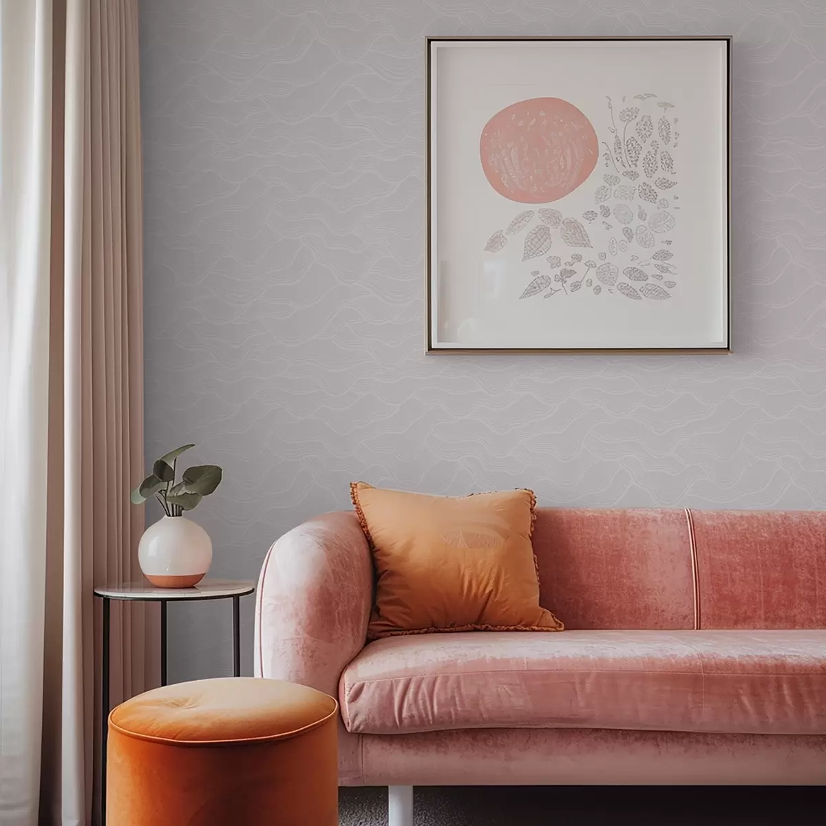 Baggrund Pastelrosa baggrund med bølgelinjer a00682v3