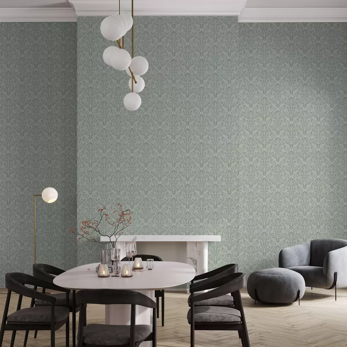 Baggrund Lacy skyder på pastellgrøn, blid dybde a00815v3