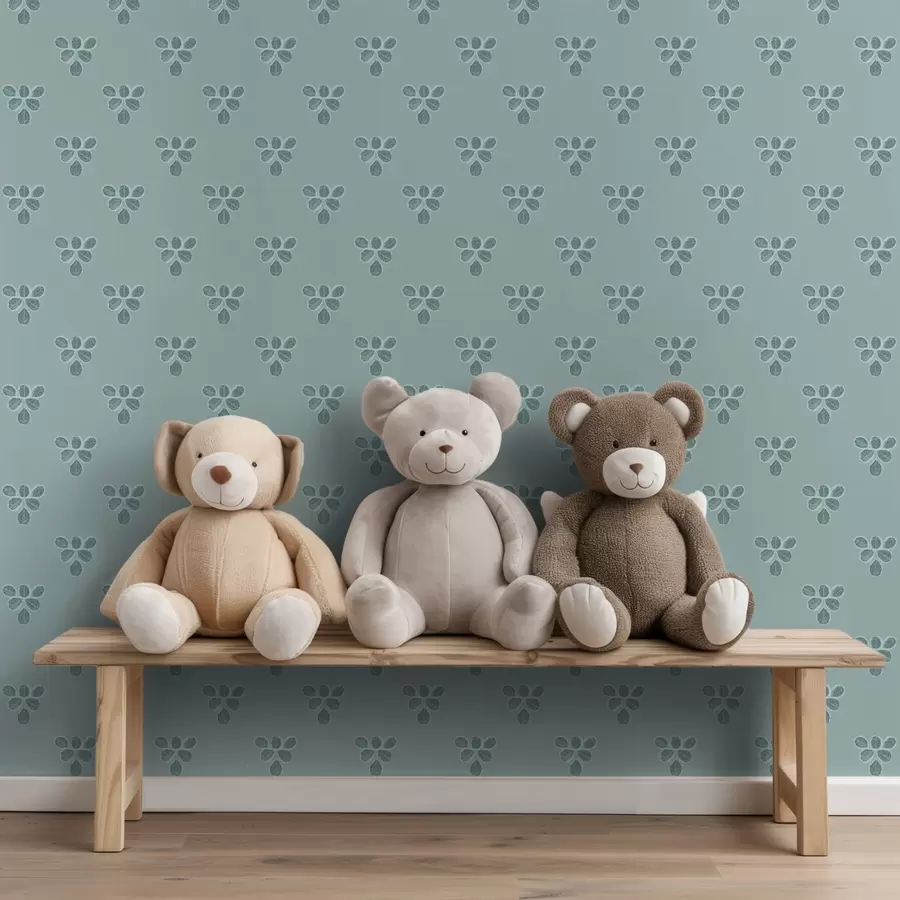 fototapeter Lille gentagelse: tre blade på kølig blå baggrund a00848v1