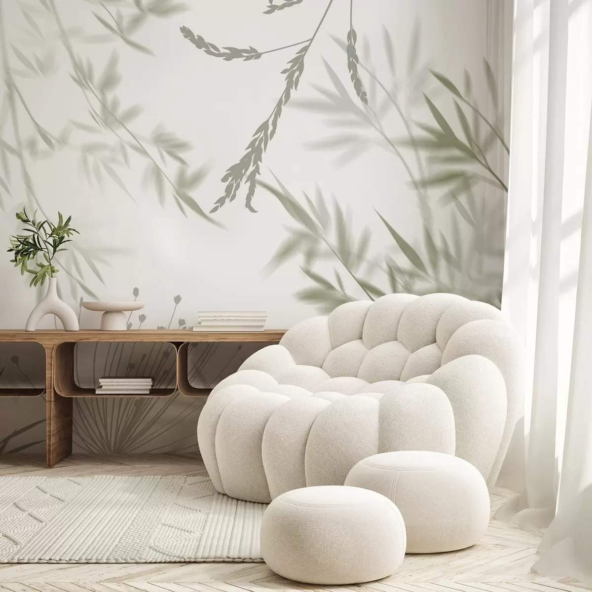 Murale Silhouettes de feuillage w04850