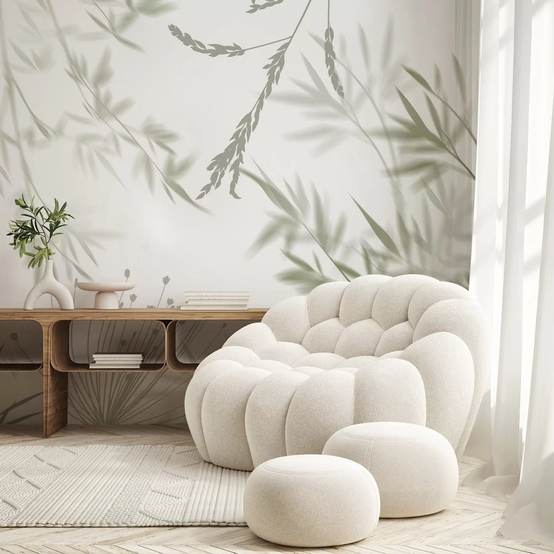 Fototapete Laub-Silhouetten w04850