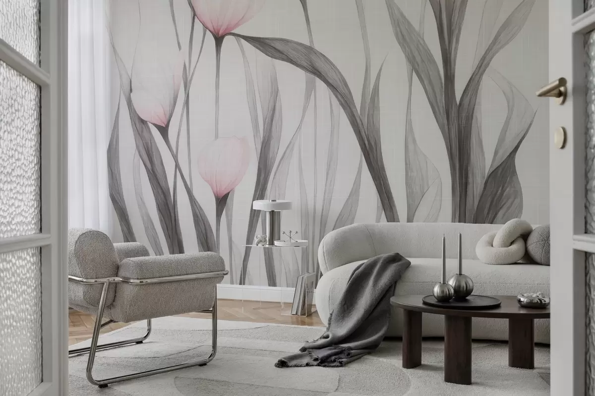 fototapeter Skrøbelige, gennemskinnelige tulipaner w04831v1