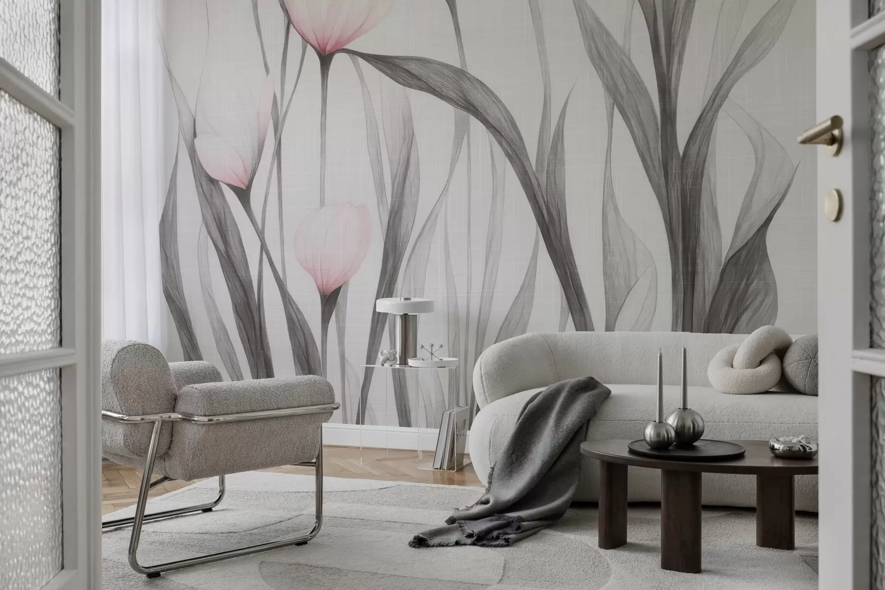 fototapeter Skrøbelige, gennemskinnelige tulipaner w04831v1