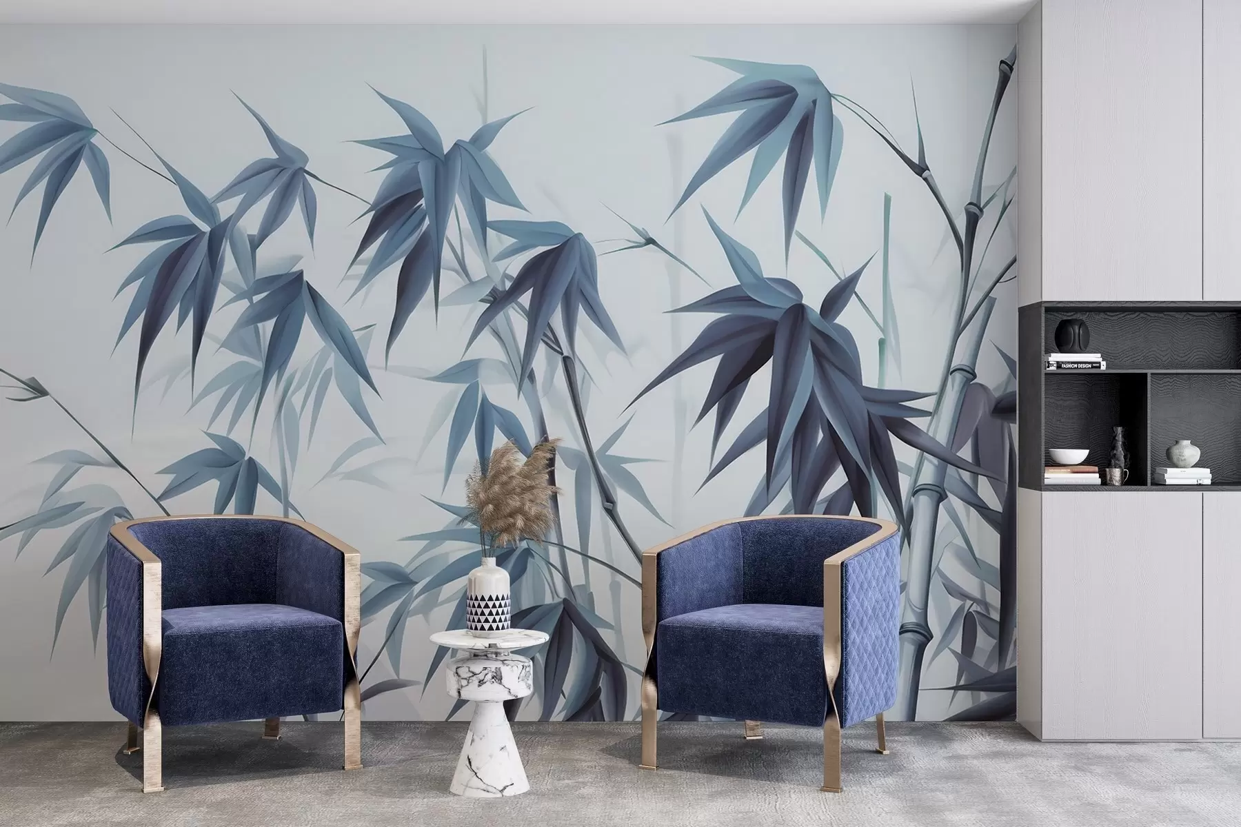 fototapeter Bambus på en lys akvarelbaggrund w04834v2