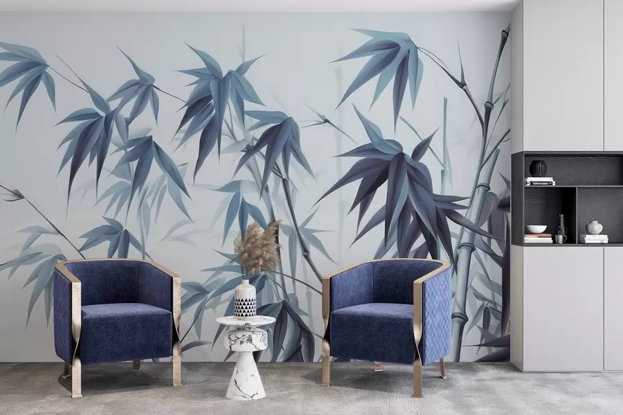 fototapeter Bambus på en lys akvarelbaggrund w04834v2