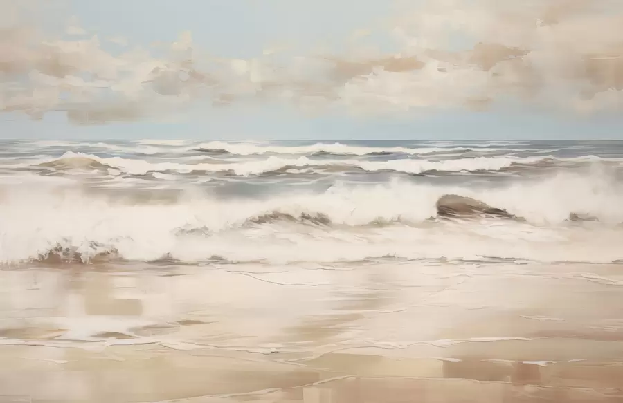 Fototapete Pastellfarbene Meereslandschaft w04836