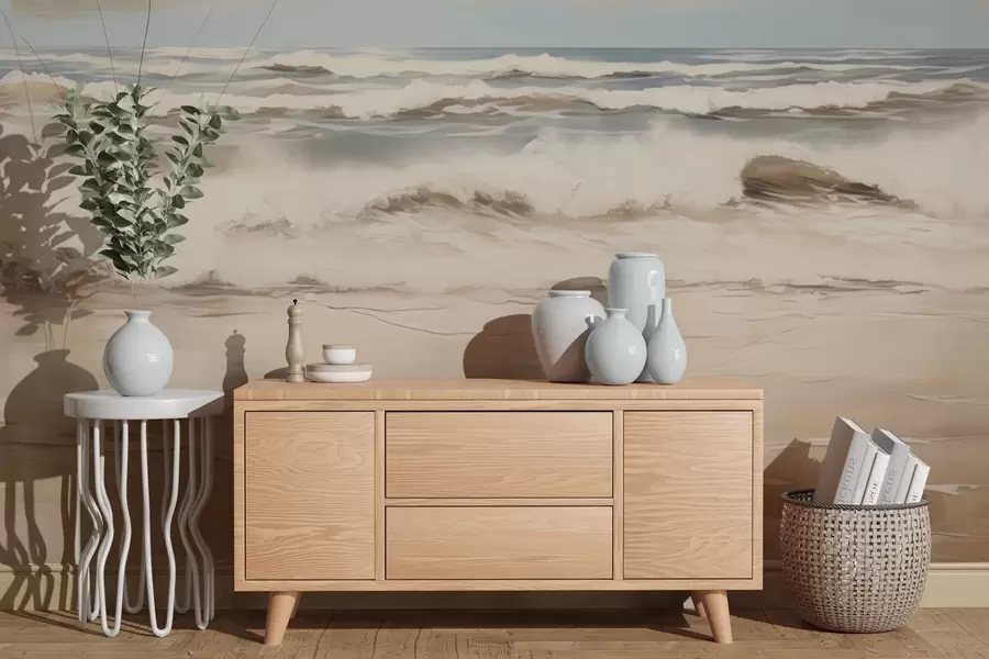 Fototapete Pastellfarbene Meereslandschaft w04836