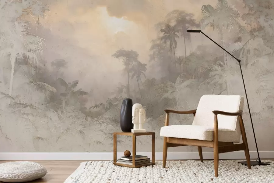 Fototapete Stilisierter Dschungel an der Wand w04839