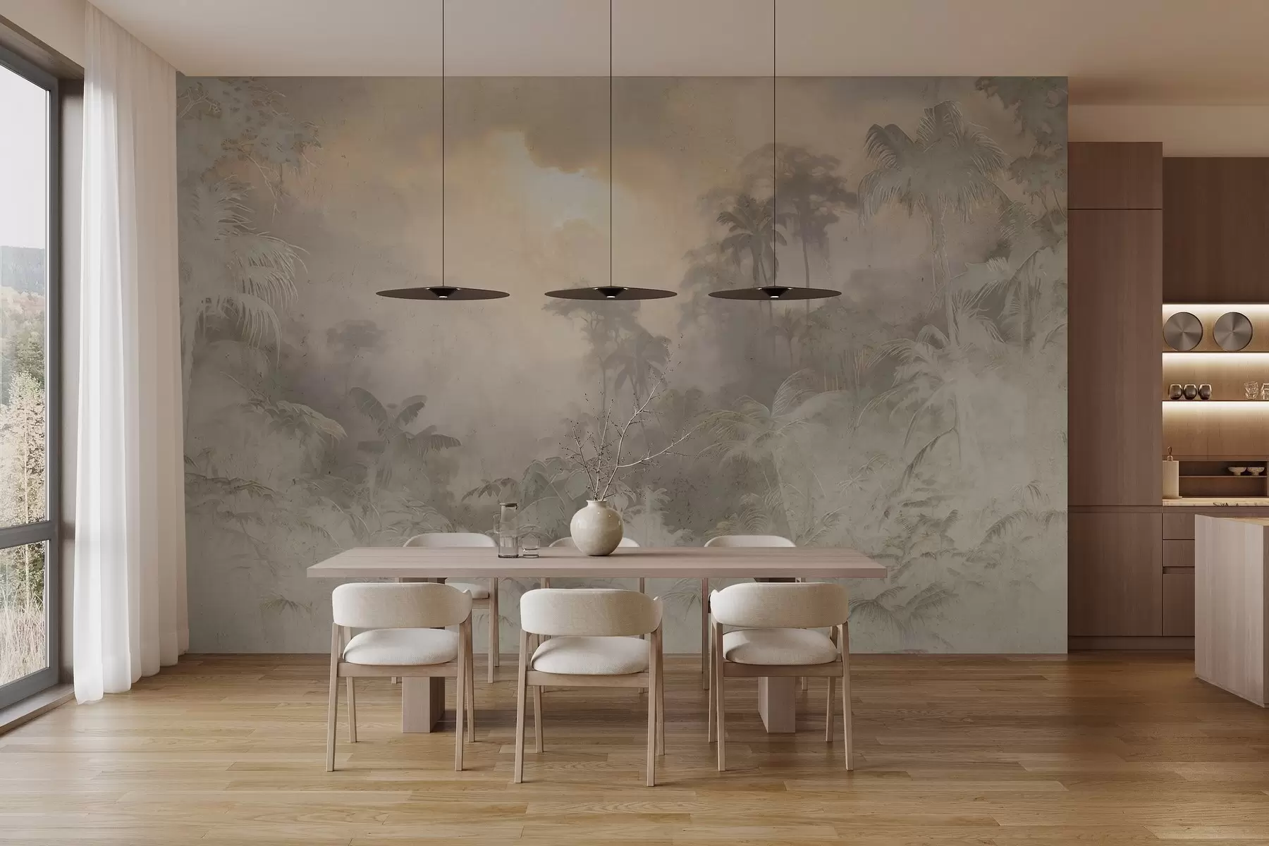 fototapeter Stiliseret jungle på væggen w04839